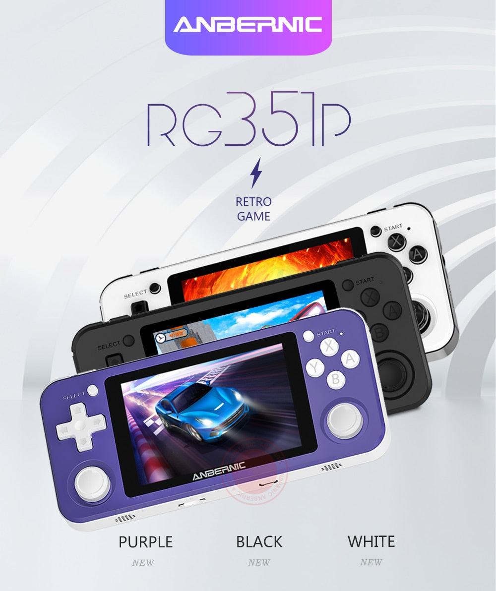 RG351P ANBERNIC  Retro Game PS1 RK3326 64G Open Source System 3.5 inch IPS Screen Portable Handheld Game Console RG351gift 2400