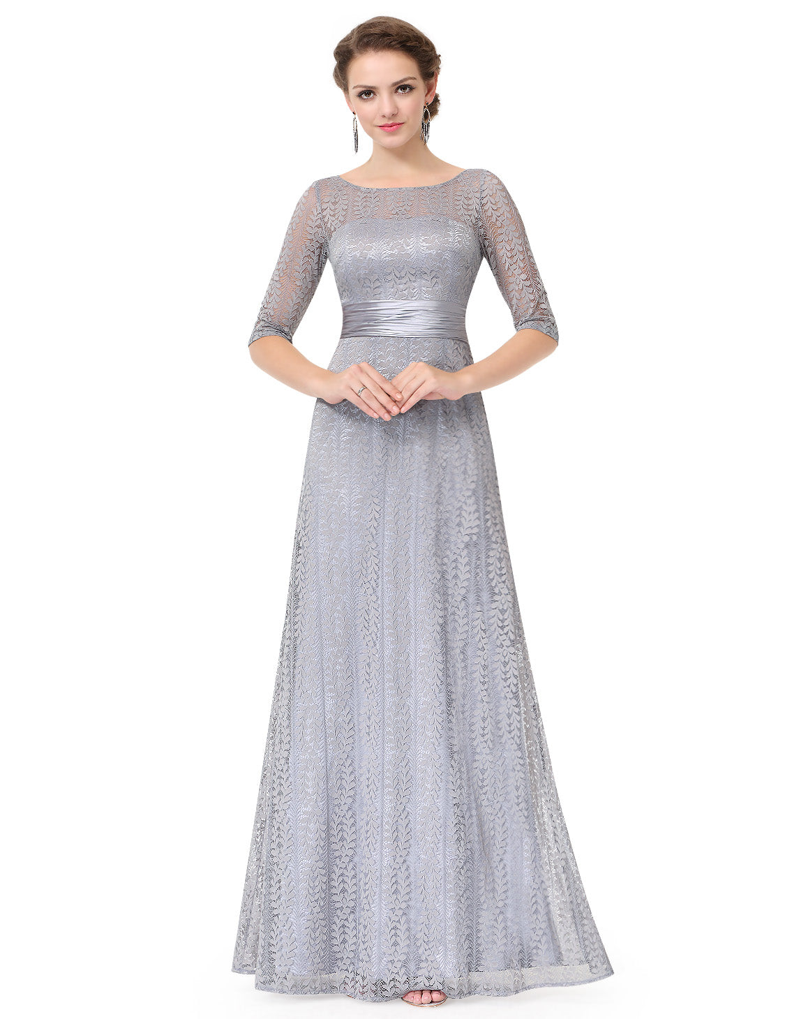 Pretty Long Lace Mother Of Bride Formal Evening Dresses