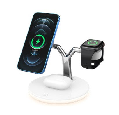 Magsafe desktop magnetic mobile phone holder charger three-in-one wireless charging watch headset