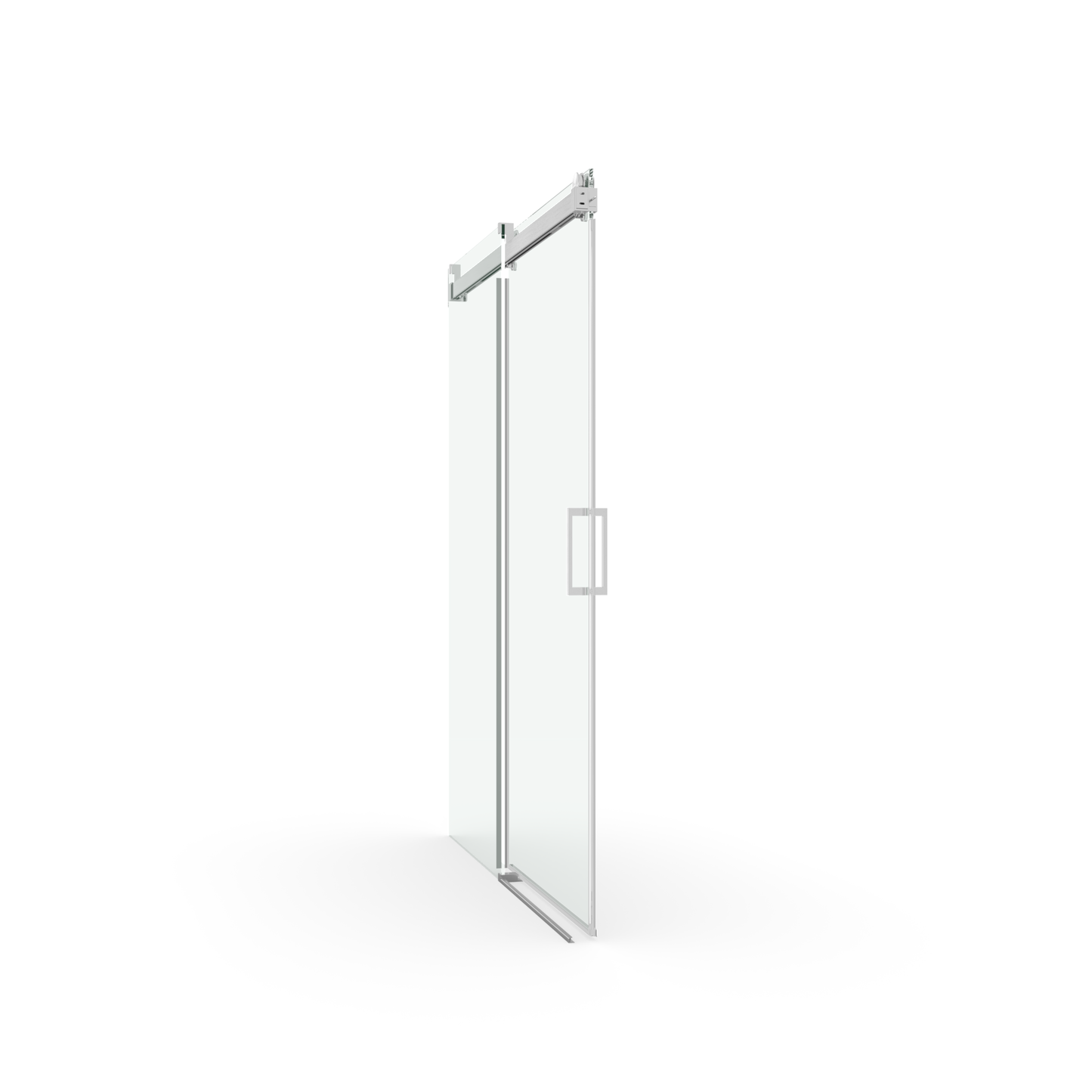 68 to 72 inches wide x 76 inches high frameless soft closing shower door 3/8 inches (10mm) thick brushed nickel solid glass 22D0