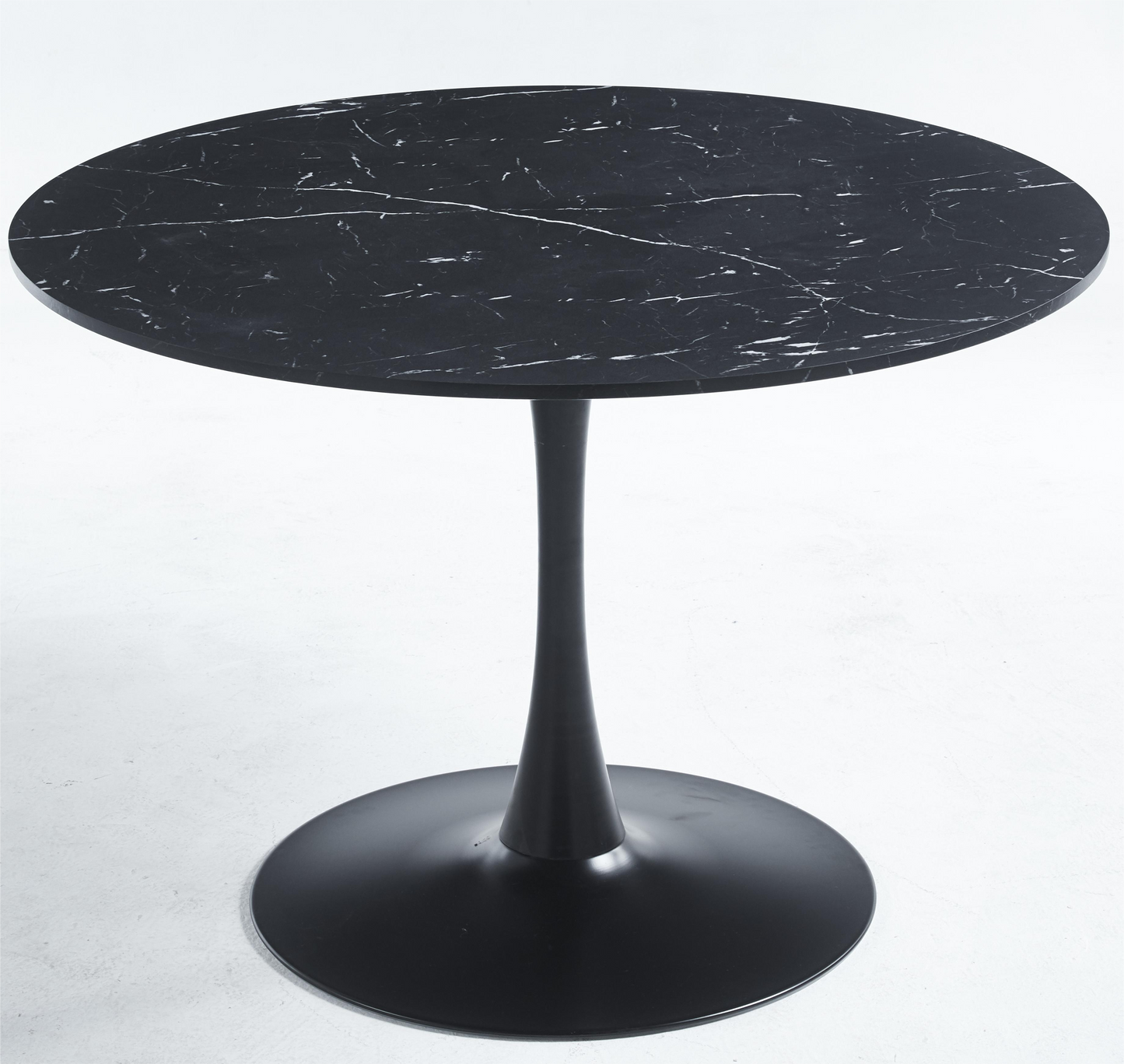 42.1 "Black Tulip Dining Table 4-6 Middle Ages Dining Table Round Mdf Desktop Casual Coffee Table