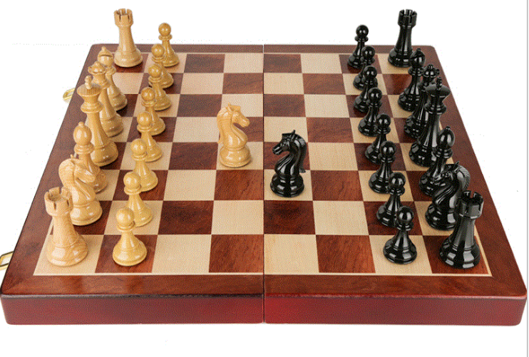 Bronze Retro Style Wooden Folding Chess Set