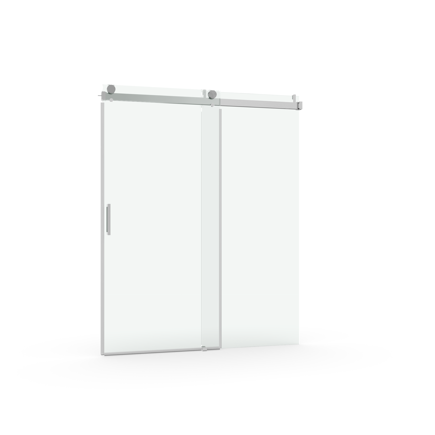 68 to 72 inches wide x 76 inches high frameless soft closing shower door 3/8 inches (10mm) thick brushed nickel solid glass 22D0